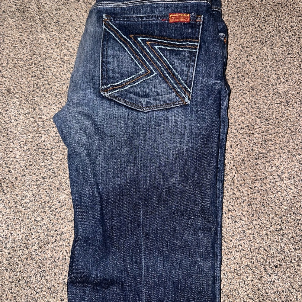 7 For All Mankind Dark Blue Straight Jeans